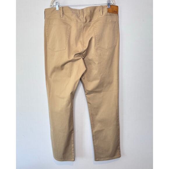 Polo Ralph Lauren Chino Pants 38x34 The Prospect Straight Flat Front Khaki Mens - Picture 7 of 12